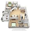 2 Bed 2 Bath Floor Plan 2 Bed 2 Bath Floor Plan at Cedar Springs Apartments, Raleigh, NC